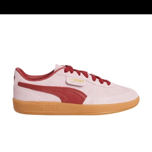 PUMA Women's Palermo Sneakers Rose Mauve/Dark Crimson - Retro Style, Suede Upper - Picture 10 of 10